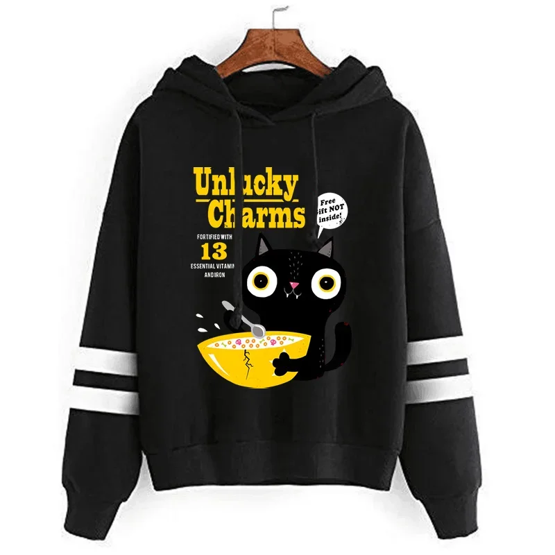 

Unlucky Charms Cat Baby Hoodie Clothes Pullover Sweatshirt Women Hooded Sweatshirt Harajuku Fashion Hoody Trend Oversize Hoodies