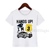 Numbers 1-10 Police Car Birthday Printed T-Shirt Kids Police Car Birthday Boy T-Shirt Gift Set Custom Name Numbers 4