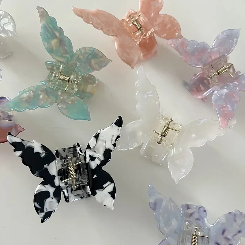 Hair claw hair clips hair accessories acetate fiber butterfly hair claw colorful French hairs styling tools accessories retro hair clamps sweet clip