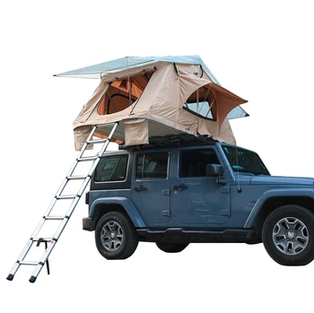 Folding Car Tent Camping Rack Triangle Aluminium Pick up Overland 4 Person Hard Shell Car Roof Tent