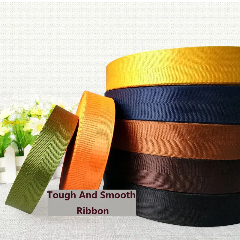 Premium Herringbone Strap: 2 Yards of 38mm Blue, Yellow, and Red Nylon Webbing