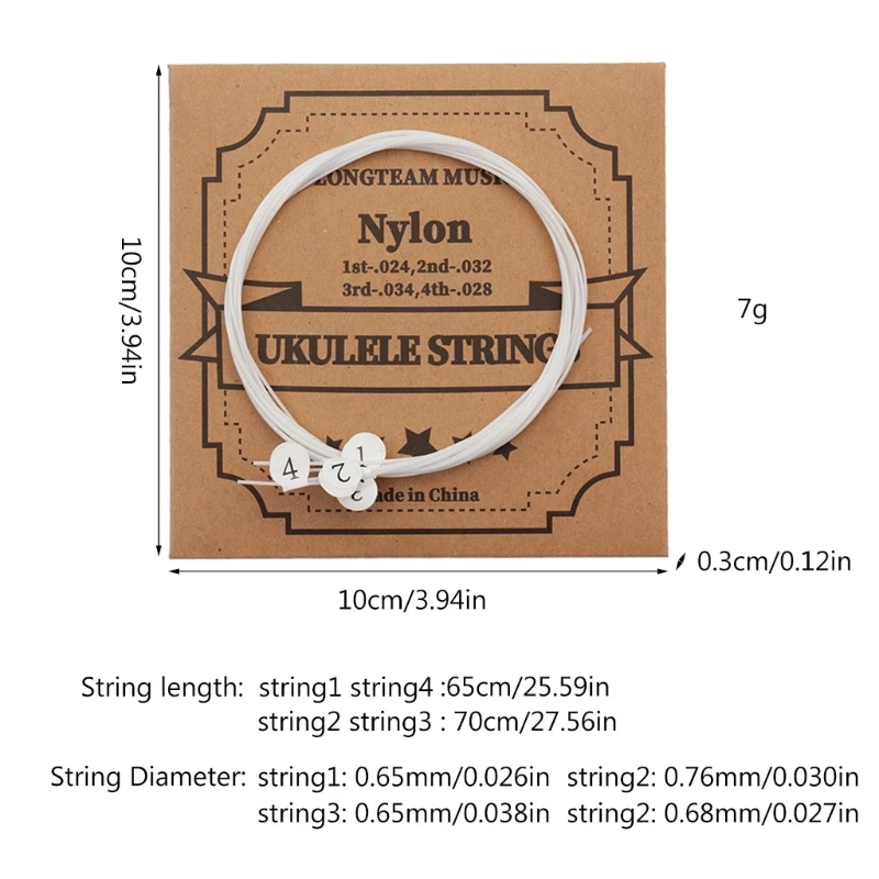 F1FD Ukulele Strings Universal Nylon Strings for 21/ 23/ 26 Inches Ukulele Parts