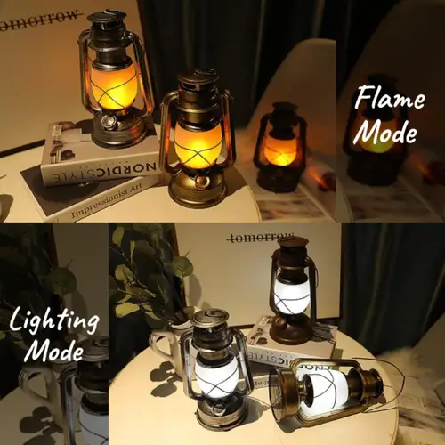 LED 캠핑 조명, 휴대용 레트로 랜턴, 빈티지 텐트 조명, 배터리 구동, 방수 야외 정원 장식 램프 4