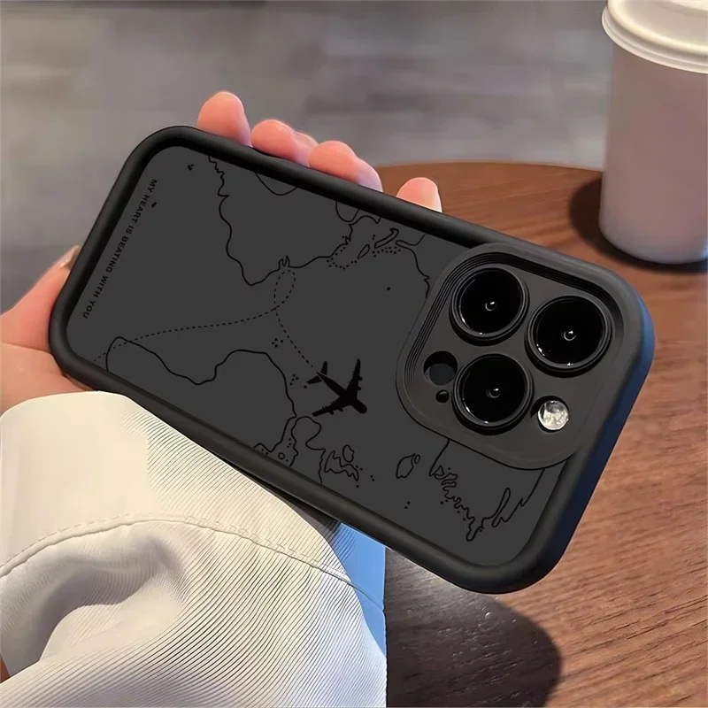 Travel-Inspired Airplane Route Anti-Fall Phone Case
