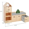 Kids Bookcase and Bookshelf with Reading Nook, Toy Storage Organizer for Kids, Oak Castle Wooden Bookcase with 3 Open Storage 2