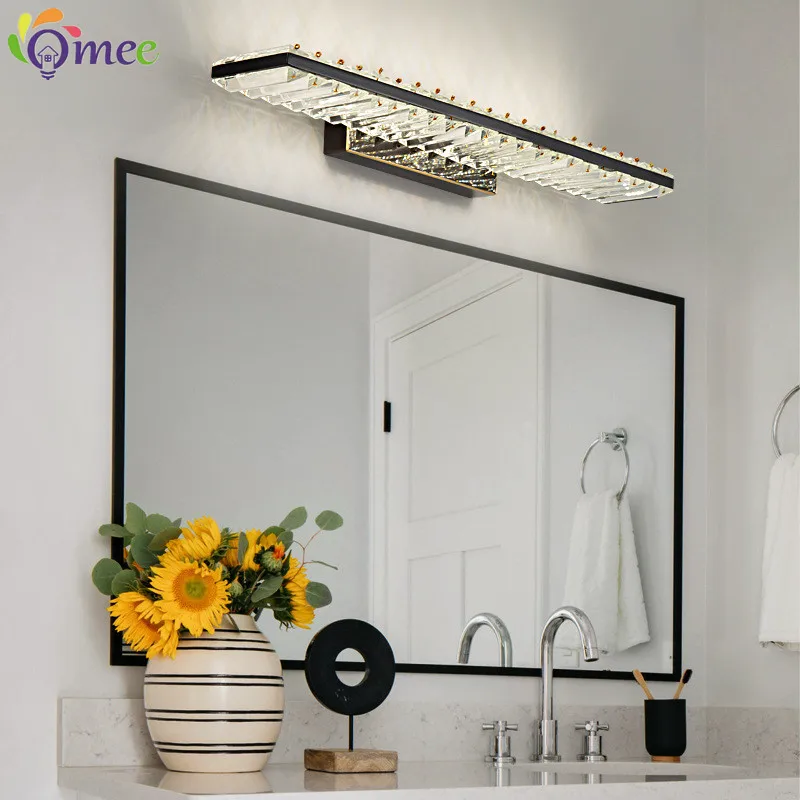 Crystal Mirror Front Wall Lamps LED Fashion Simple Bathroom Indoor Wall Light Painting Front Lighting Home Decoration Luminary