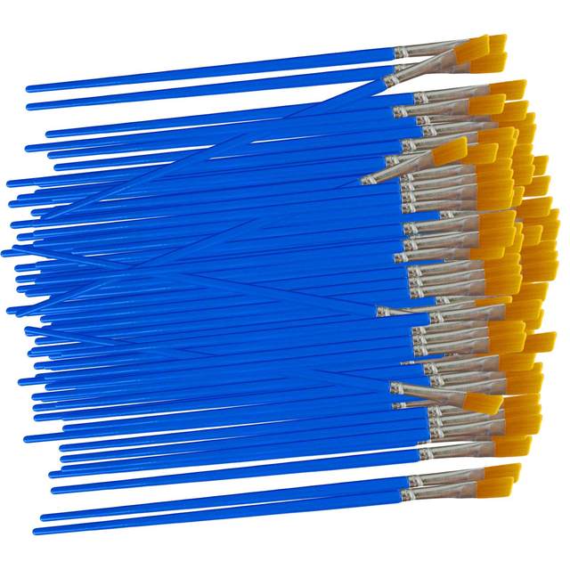 100 Pieces Watercolor Paint Brushes Watercolor Brushes Flat Head Artist Brushes for Drawing Oil Painting Inks Watercolor Acrylic