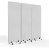 Room Divider Screen, Freestanding Privacy Partition Wall, Zipper Connected Panels with Wheels, Office Space Separator Light Gray 1