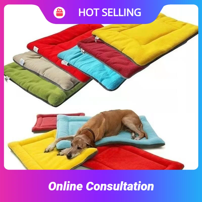 

Super soft fleece dog sleeping bed mat cat bed mattress accessories pets supplies goods for home and comfort cushion For animal