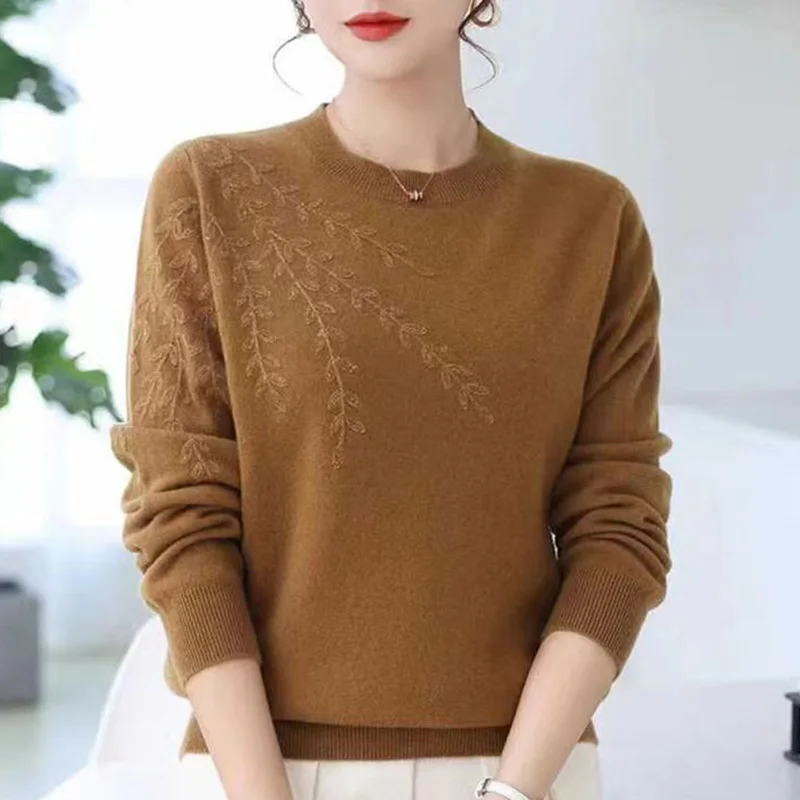 

Fashion O-Neck Knitted Spliced All-match Diamonds Sweater Women's Clothing 2023 Autumn New Casual Pullovers Loose Commute Tops