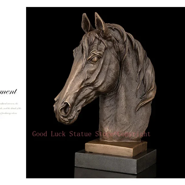 

30CM LARGE # SHOP HOME hall Lobby Porch Reception TOP efficacious Mascot# Inviting money wealth bronze horse Sculpture statue