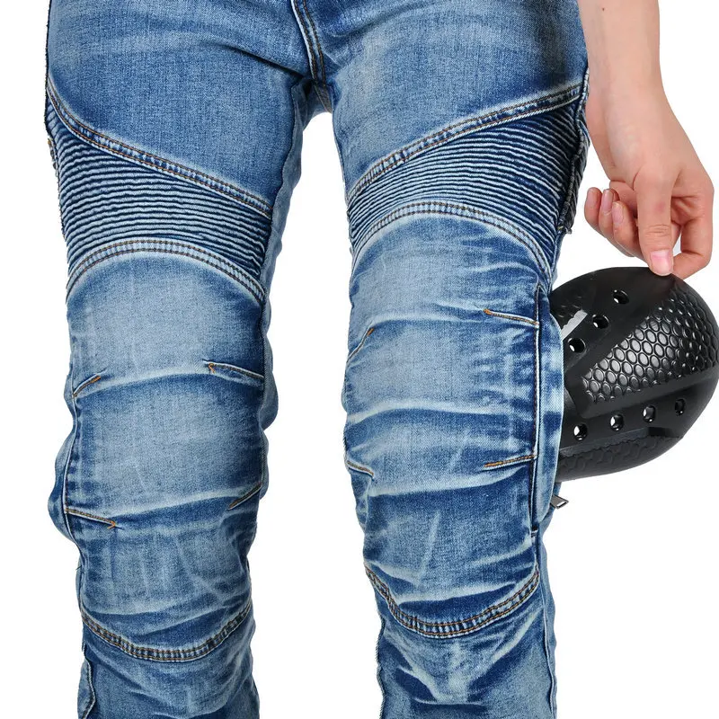 여성용 지퍼 바지 오토바이 청바지 남성용 고탄력 오토바이 라이딩 바지 레이싱 바지 보호 기능 포함