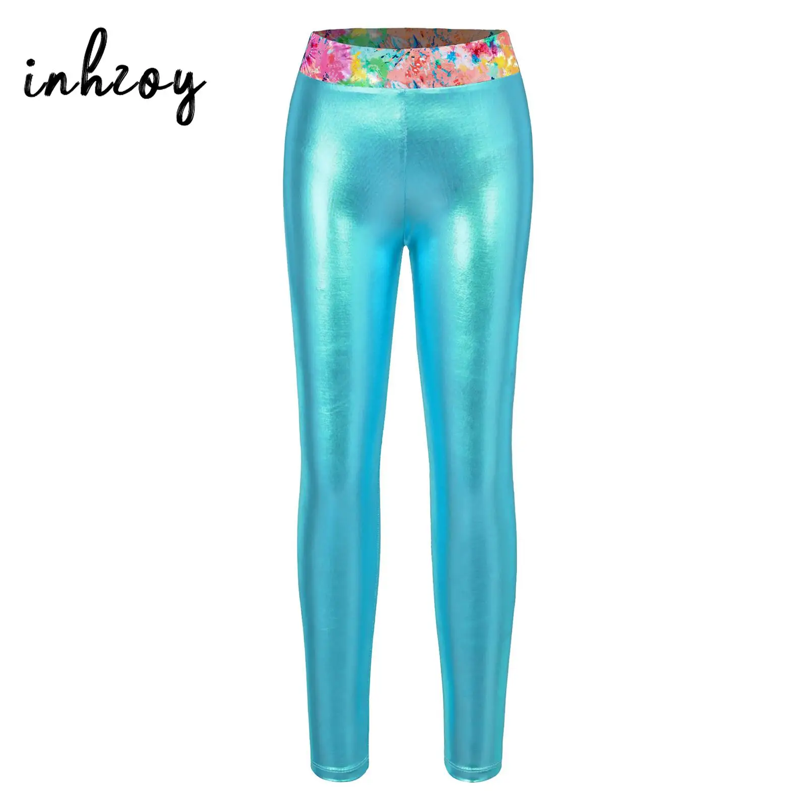 

Kids Girls Metallic Shiny Dance Leggings Stretchy Printed Athletic Pants for Gym Workout Yoga Gymnastics Ballet Dancing Clothes