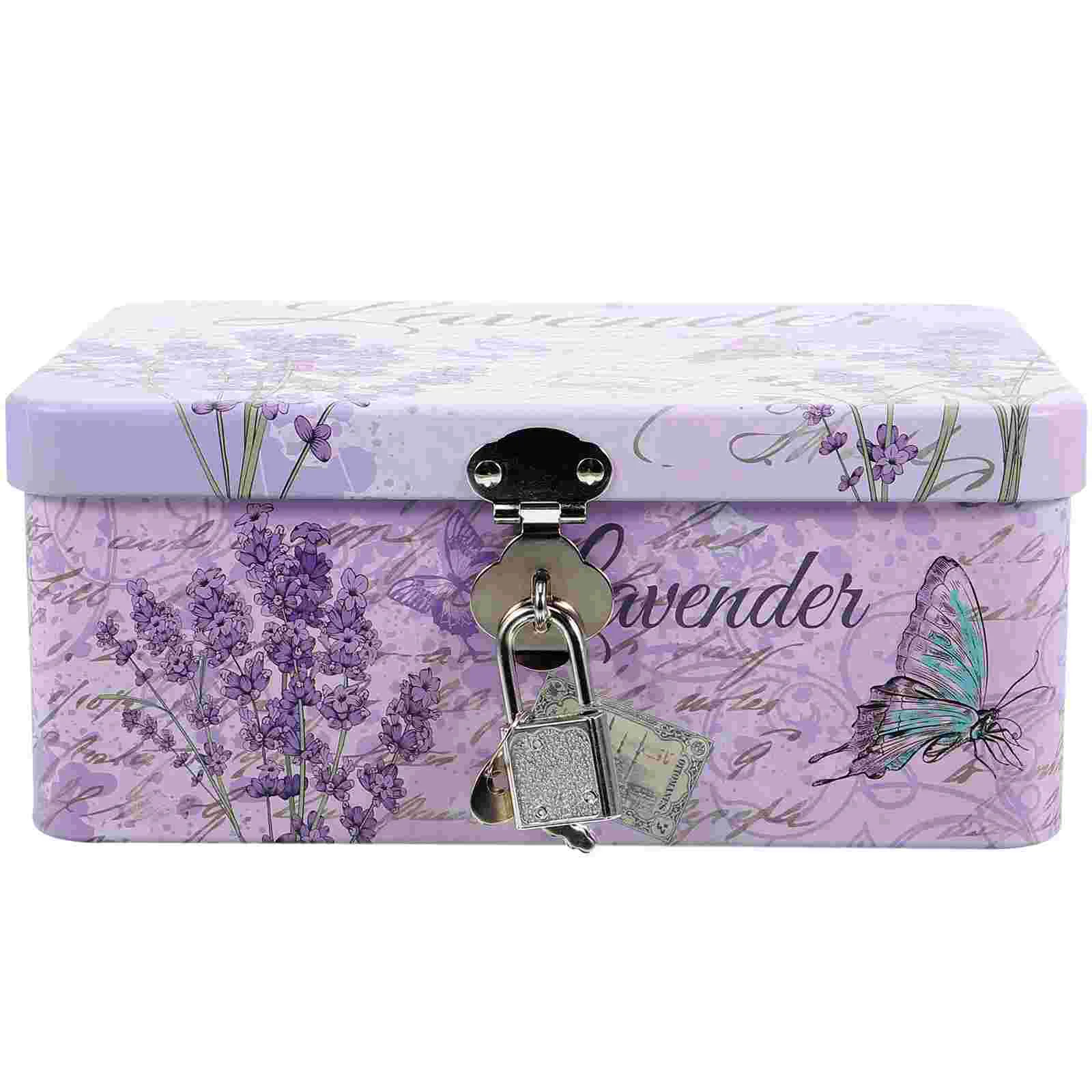 

Lockable Storage Box Coin Storage Box Desktop Sundries Holder Cosmetics Box for Girls