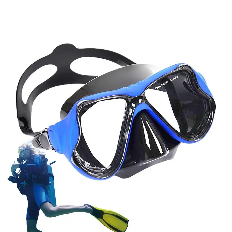 

Goggles Swimming Adult With Nose Scuba Goggles 180 Clear Vision Anti-fog Snorkeling Goggles Tempered Glass Lenses Swimming