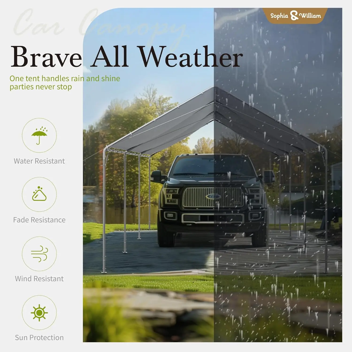 Carport Car Port Canopy 12x20 ft Heavy Duty, Portable Garage Shelter Logic Car Tents Carpas para Carros All Weather