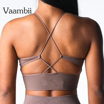 Yoga Top Backless Sport Bra Womens Underwear Seamless Fitness Inner Padded Yoga Vest Bralette Woman Gym Sports Bra Sportswear 1