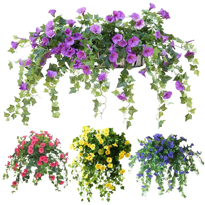 

Artificial Flowers Indoor With Delicate Texture Outdoor Fake Hangings Flowers Decor Leaf Garland Plants For Courtyards Rooms
