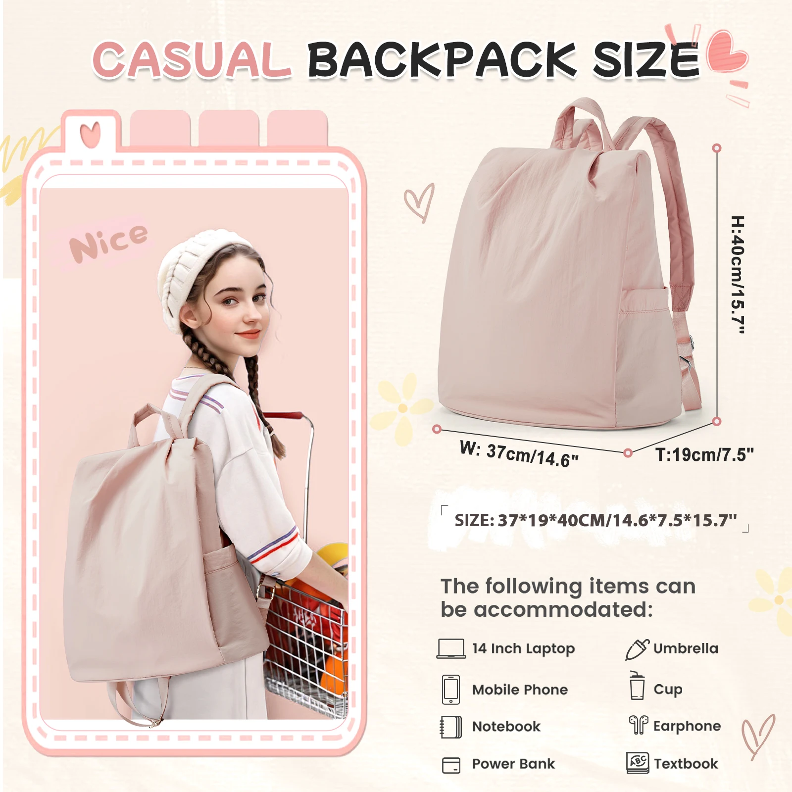 Fashion Waterproof Backpack for Women's, High School & College Student Casual Backpack, Women's mochila trabajo，Backpack Teacher