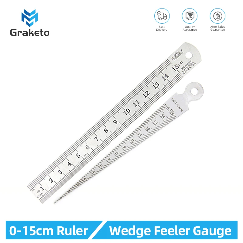 1-15mm Wedge Feeler Gauges For Measurement Clearance Ruler Gap Ruler Filler Gauge Measuring Probes Thickness Meter Steel Ruler