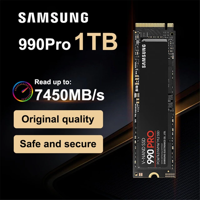 SAMSUNG-Disque dur interne SSD, 990 Pro NVMe, PCIe 4.0tage, M.2 2280, 1 To