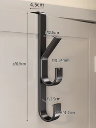 Door Back Metal Hanging Hooks for Hats, Coats, and Handbags - Space - Saving Storage Solution (Black - 3Hooks)