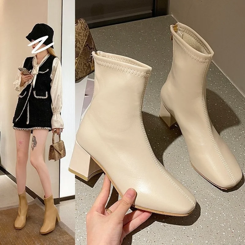 2022 Fashion Warm Plush Snow Boots Ladies Pu Leather Shoes Winter Ladies Casual Botas Mujer Spring Women's Ankle Boots