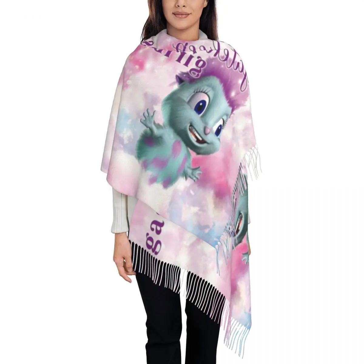 

Female Large Gaslight Gatekeep Girlboss Bibble Scarves Women Winter Soft Warm Tassel Shawl Wraps Scarf