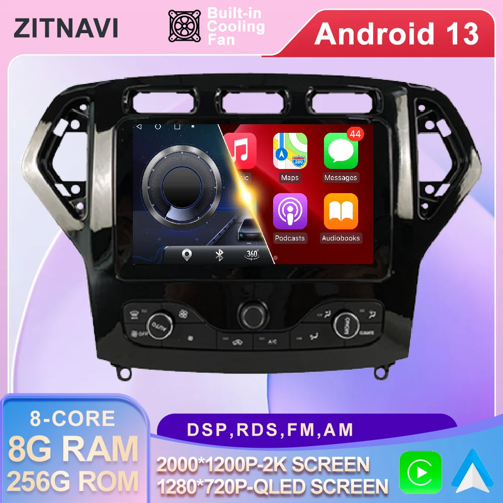 

Автомагнитола 9 дюймов Android 13 для Ford Mondeo MK4 2007-2013, Авторадио BT AHD 4G LTE, стерео видео, мультимедиа, ADAS RDS, Авторадио No 2din DSP