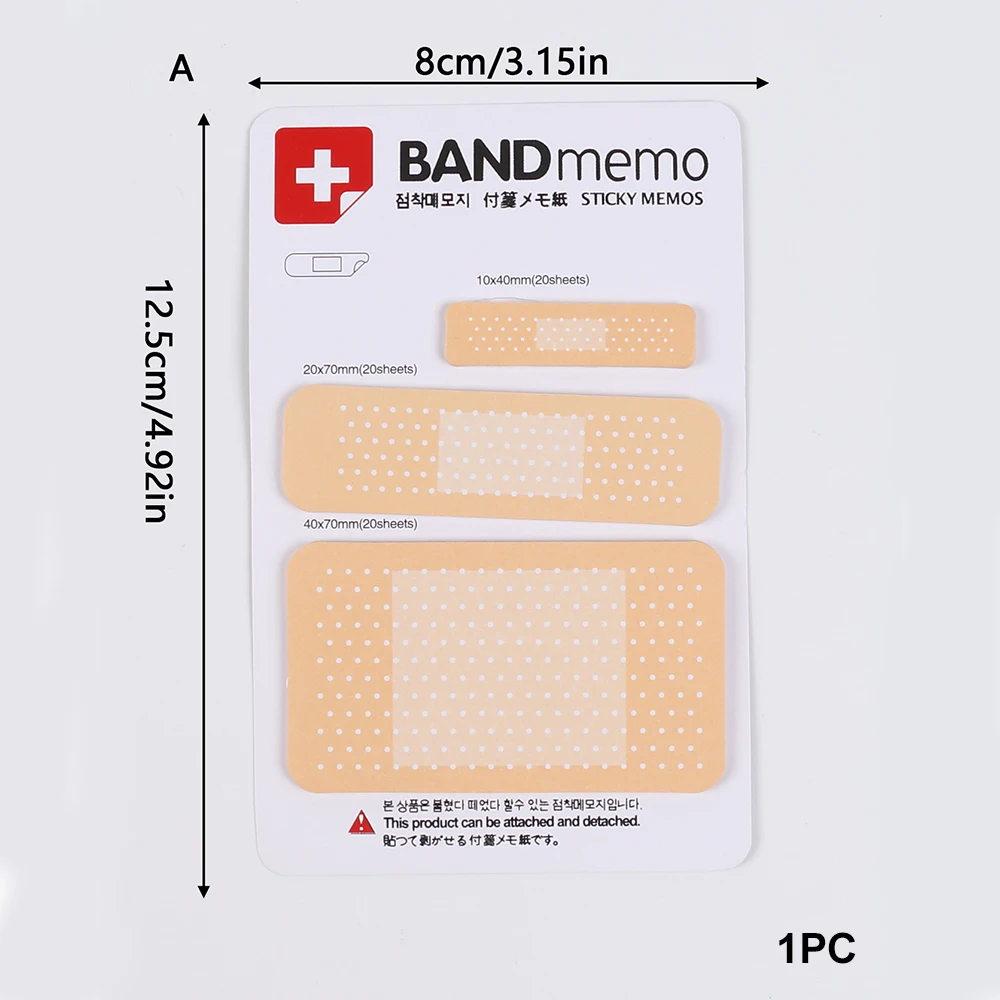 Bandage-Shaped Sticky Note Pads - Creative School & Office Supplies