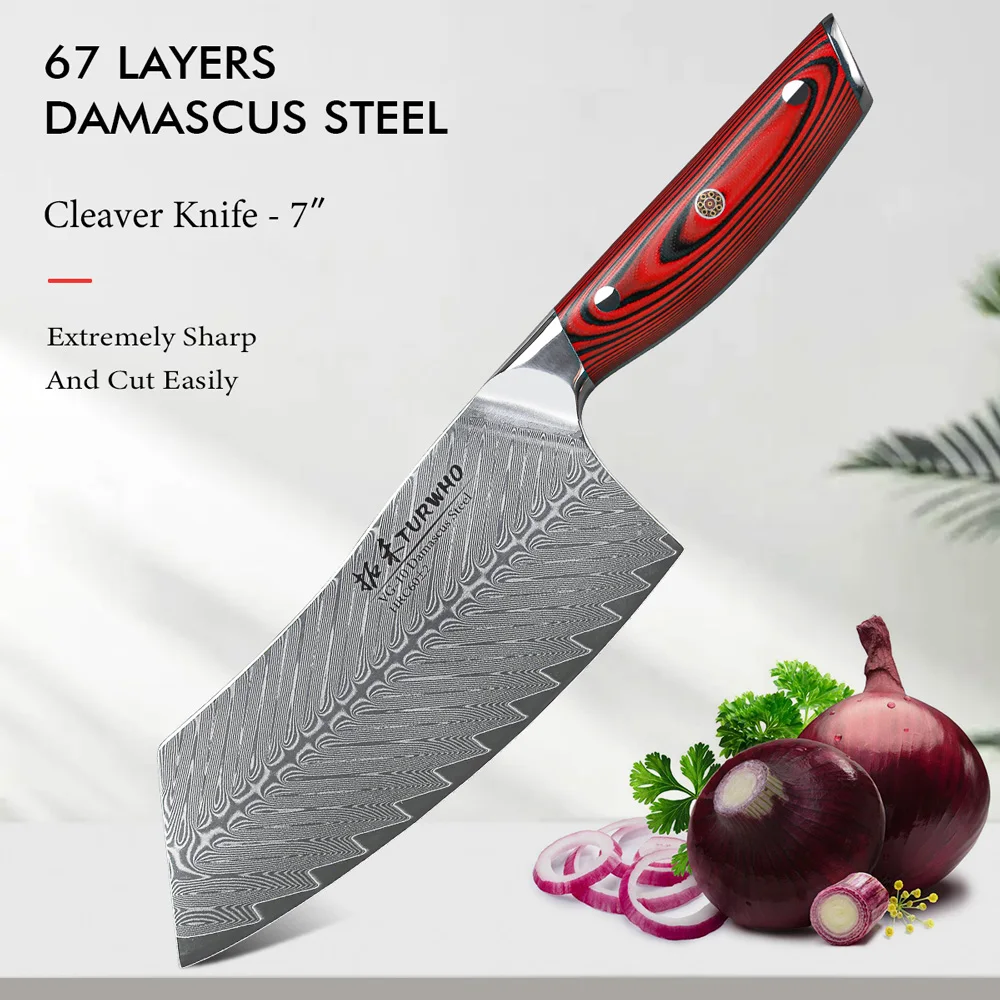 TURWHO 7 PCS Best Kitchen Knives Sets With Excellent Acacia Wood/Knife Set  BlocK Super Sharp Japanese Damascus Steel Knives Set - AliExpress