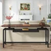 70 inch Sofa Table, Narrow Long Console Table with 2 Tiers, Industiral TV Console Behind Couch Table with Storage for Entryway, 4