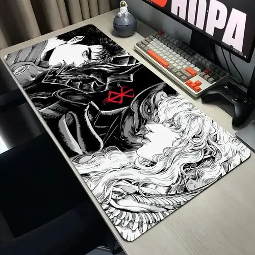 Black White Anime Mouse Pad Guts sword in berserk Gamer Mouse Mat Computer gaming Accessories Keyboard Laptop mouse Desk pad - Image 21