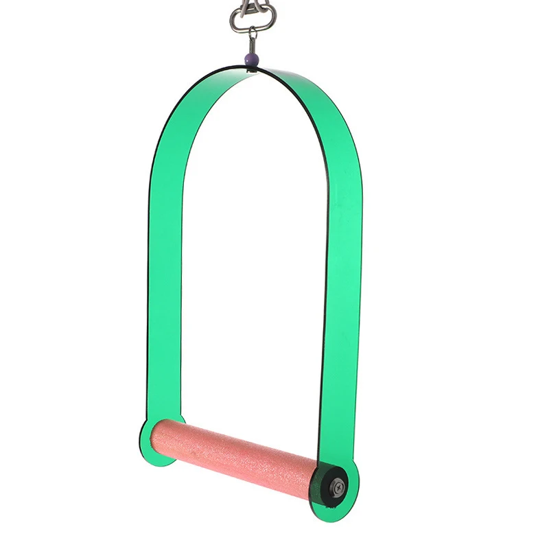 Cool Bird Parrot Swing Toy Acrylic Bird Perch Stand Playstand Hanging Cage Swings Budgie Parrot Accessories