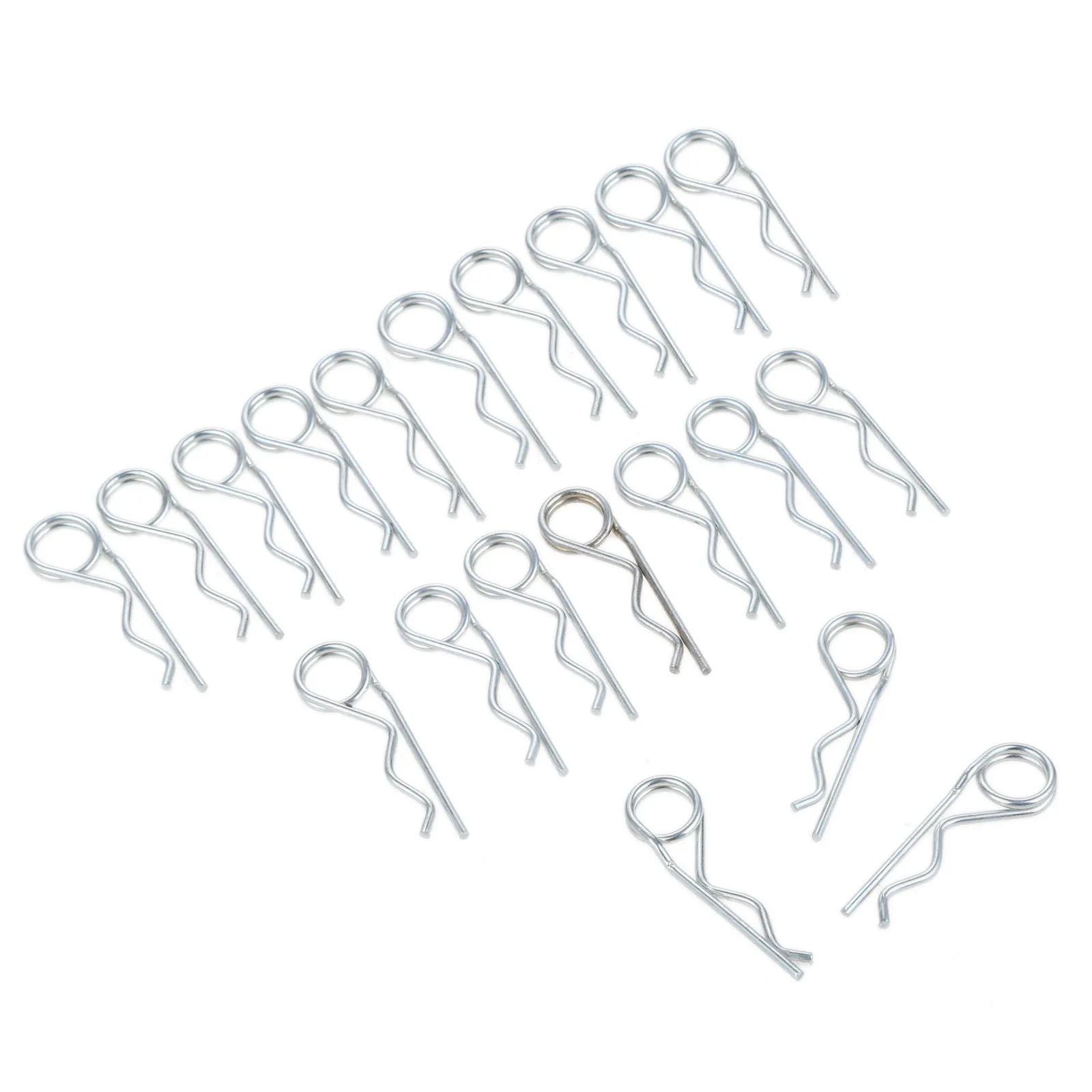 Steel Cotter Hitch Pins 20pcs M2*50mm Steel Cotter Hitch Double Ring Pins Double Coil R Clip Retaining Cotter Hair Pins for Trailer Stroller Cargo Boat