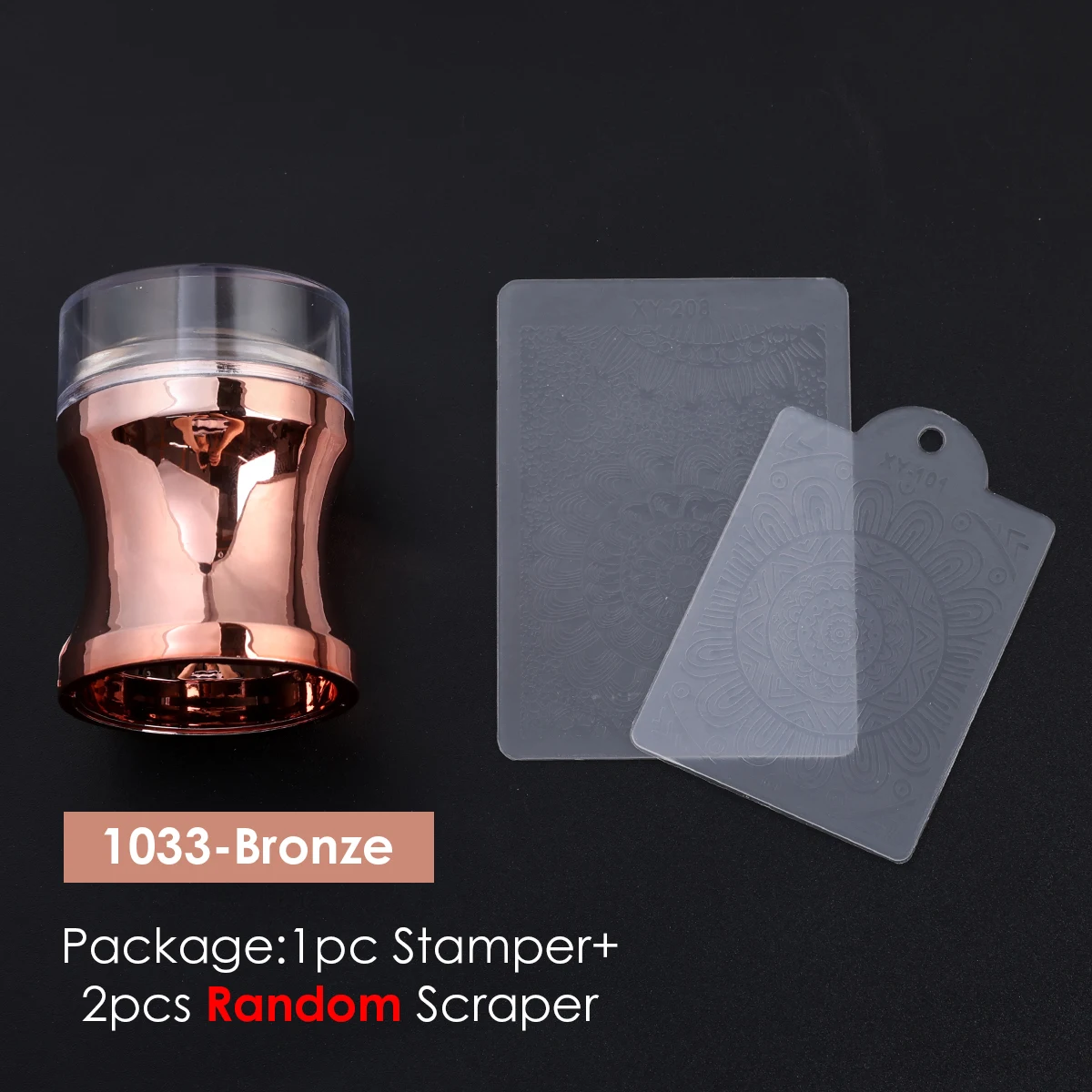 Transparent Silicone Nail Art Stamping Kit with Dual-Sided Stamper and Scraper for French Manicure Design
