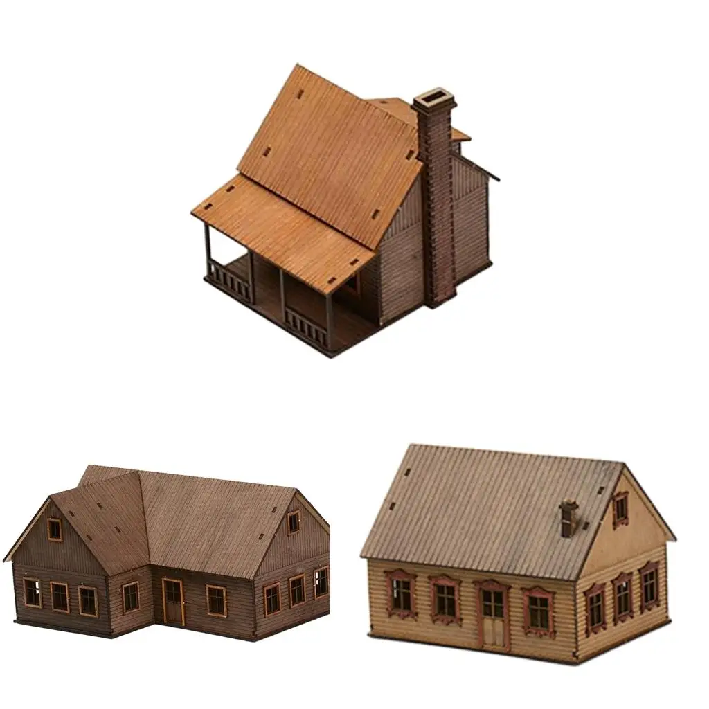 

1/72 European Building Model Kits 3D Puzzles Architecture Scene for Sand Table Micro Landscape Diorama Model Railway Accessory