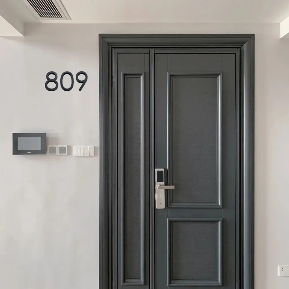 4 pollici/10cm moda ABS acrilico 3D nero per casa cassetta postale Hotel indirizzo da 0 a 9 numeri etichetta porta targa targa segno