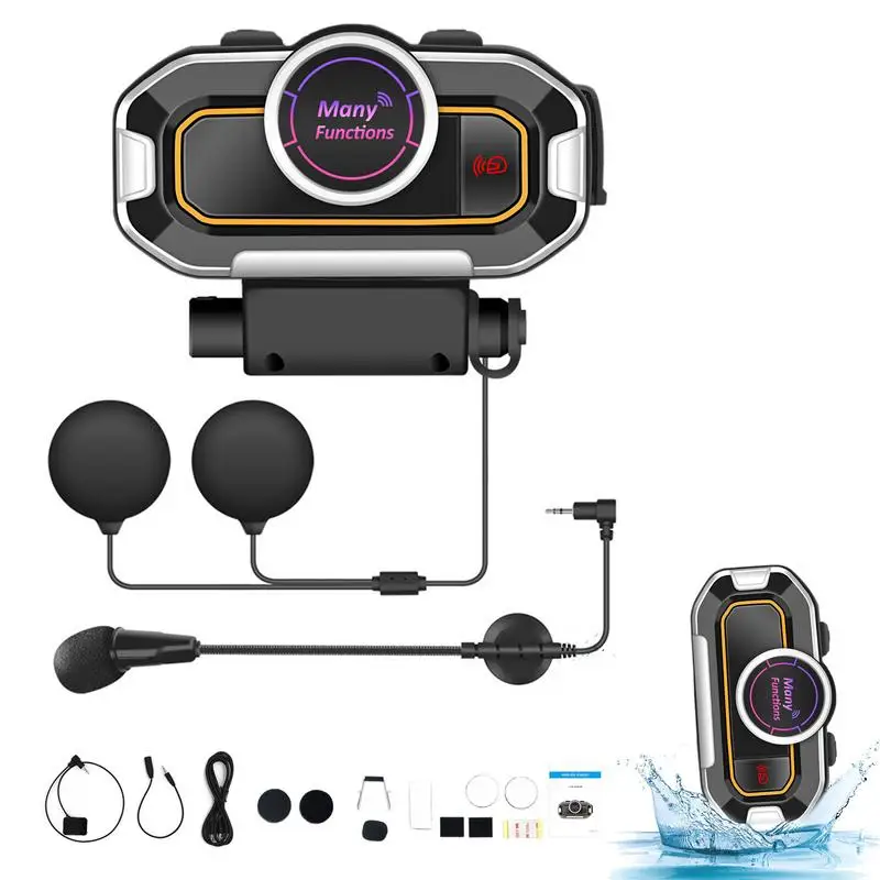 

Helmets Wireless Headphones Motor Wireless Intercom 5.0 Outdoor Helmets Earphone FM Radio Stereo Music And Voice Microphone Soft