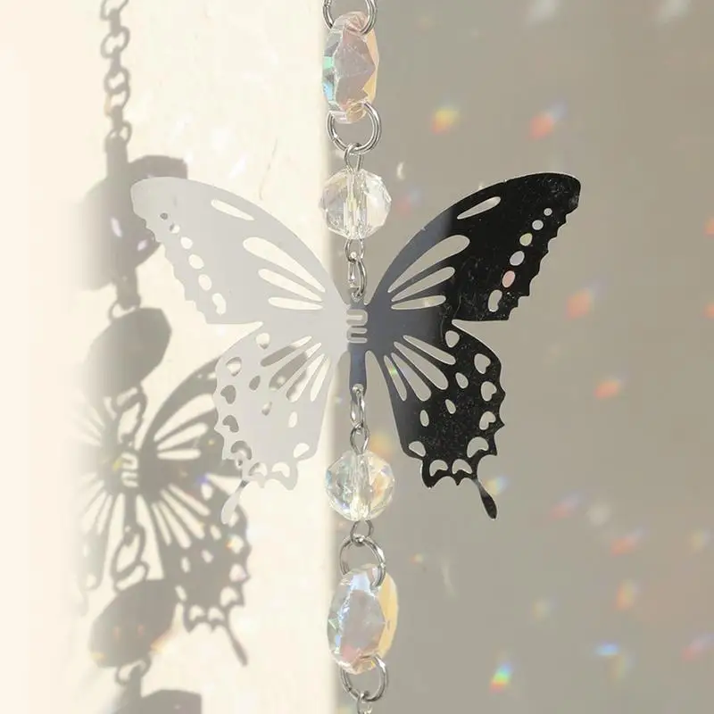 Crystal Window Sun Catcher Decorative Garden Ornament Butterfly Car Charm Garden Sun Catchers Window Rainbow Maker