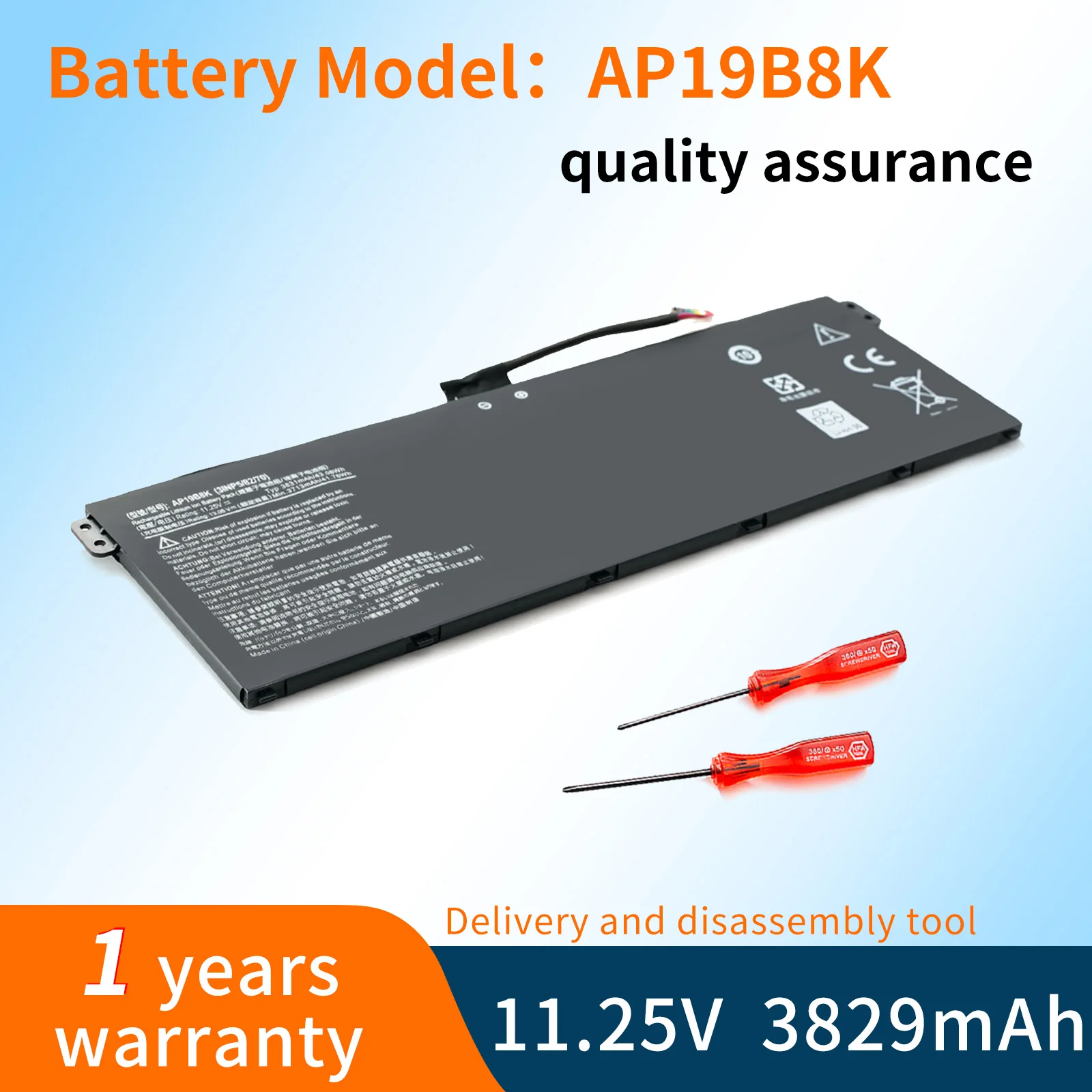 

BVBH AP19B8K battery Apply to ACER Aspire A314 A315 A317 series laptop 11.25V 41.76Wh 3713mAh