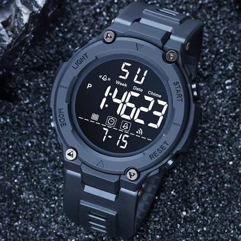 YIKAZE Digital Sports Watch for Men Waterproof Luminous Men's Sport Watches Alarm Clock Military Kids Student Electronic Watches 1