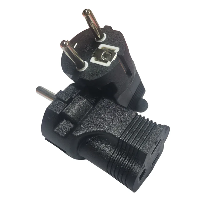 Black Universal EU to US Travel Power Adapter Plug