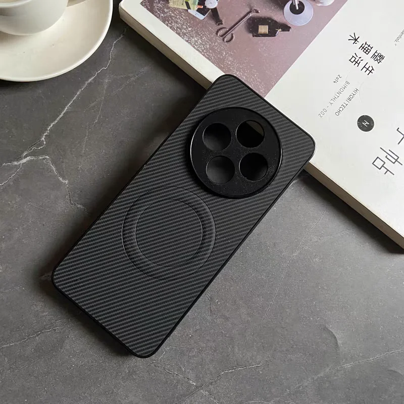 Carbon Fibre Magnetic Shockproof Phone Case - Simple Style Back Cover