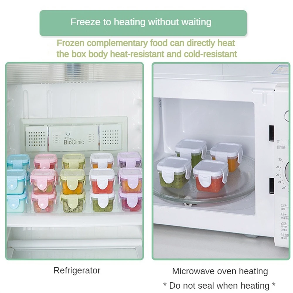 Mini Food-grade Thickened Sealed Fresh Box 60ml Portable Baby Food Storage Freezer Containers Jam Dispenser Box Lunch Box 5
