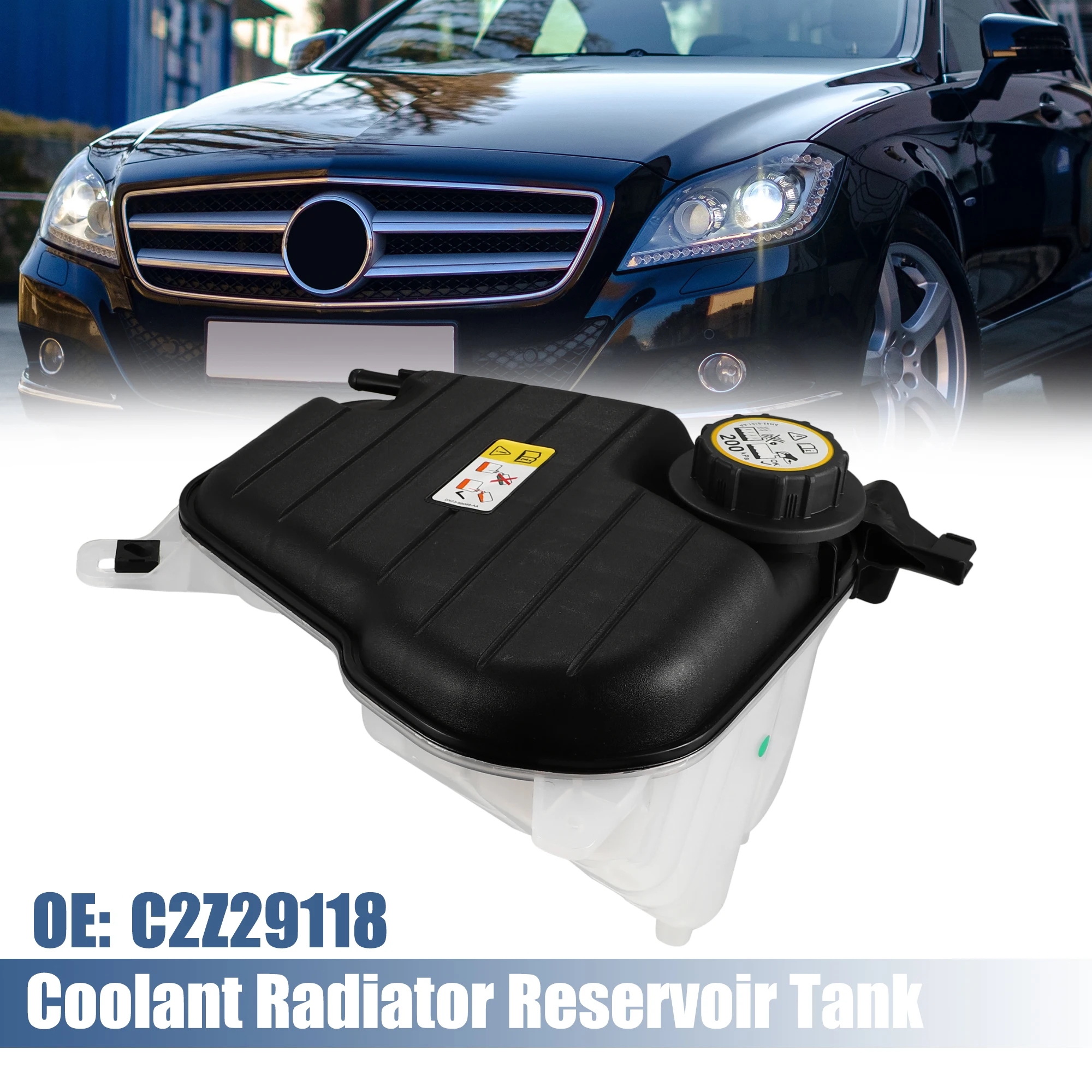 

UXCELL 1 Set Coolant Radiator Reservoir Tank C2Z29118 Coolant Overflow Expansion Bottle for Jaguar XF 3.0L 5.0L 2010-2015