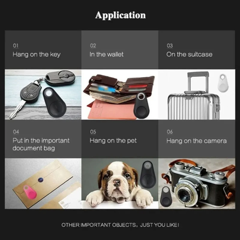 Mini Fashion Smart Dog Pets Bluetooth 4.0 GPS Mobile Phone Tracker Anti-lost Alarm Wireless Child Bag Wallet Key Finder Locator