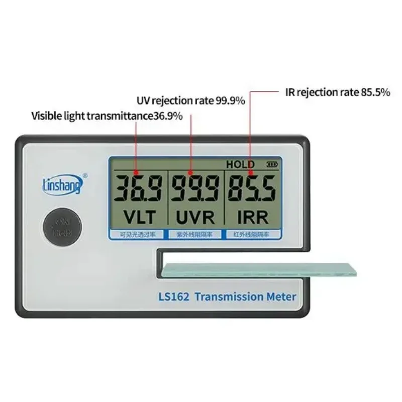 Compteur de transmission de teinte de fenêtre portable, LS162, LS16 Pipeline, Linshang Measure, Rejection IR, Taux de blocage UV, Transmission de la lumière visible