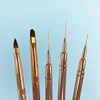3D Acrylic Nail Art Brush Luxury Full Rose Gold Metal Handle Striping Detailer Pen UV Gel Nail Brushes Tool 2