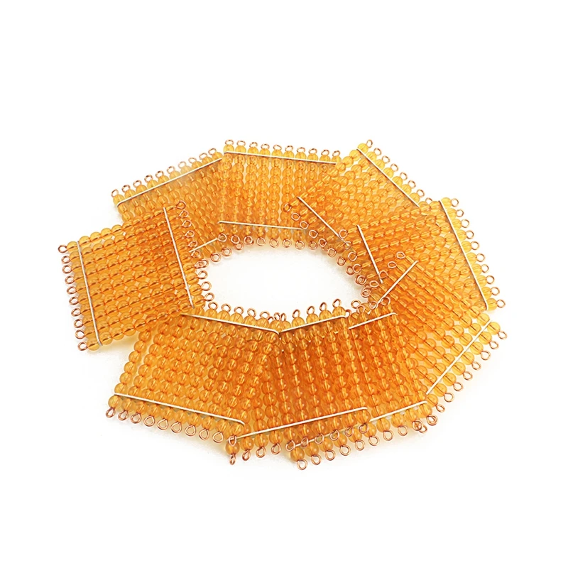 Montessori Materials Math Toy Golden Beads 45Pcs Squares for Hundred 100 Golden Beads Toys for Children Preschool Learning Kids 5